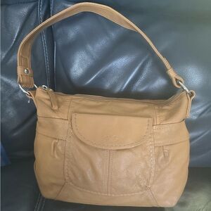 Relic Tan Pebbled Leather Hobo Style Purse Handbag Y2K Bag